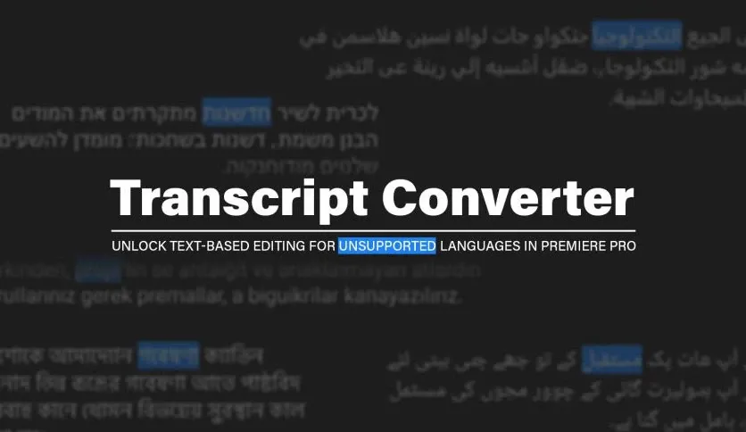 Aescripts Transcript Converter V For Premiere Pro Download Latest Version