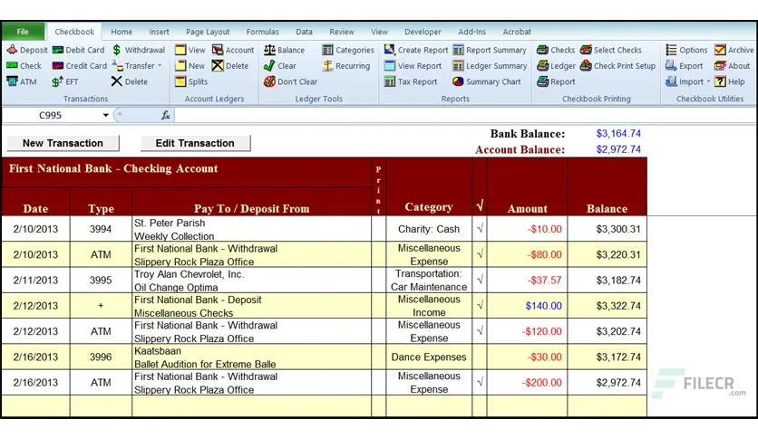 Checkbook For Excel 8 0 1 Full Version Download