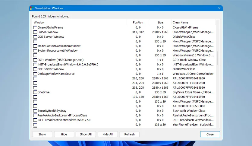 Show Hidden Windows Download Latest Version