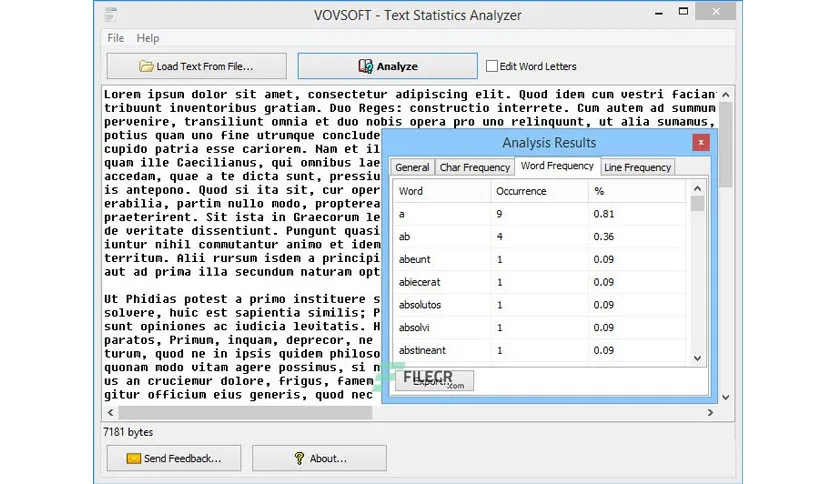 Vovsoft Text Statistics Analyzer 4 0 Free Download